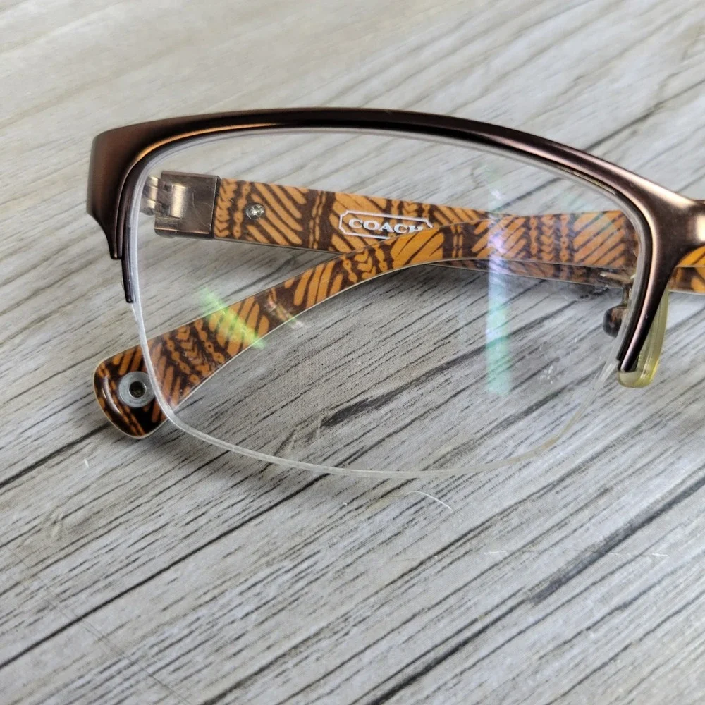 Coach Eyeglass Frames HC 5038 Montana 9076 Satin Brown Half Rim Womens 52-17-135